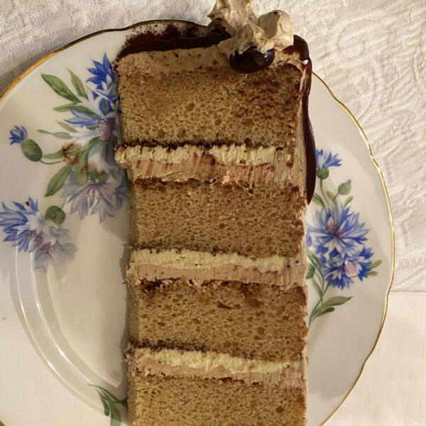 A piece of cake sitting on top of a plate.
